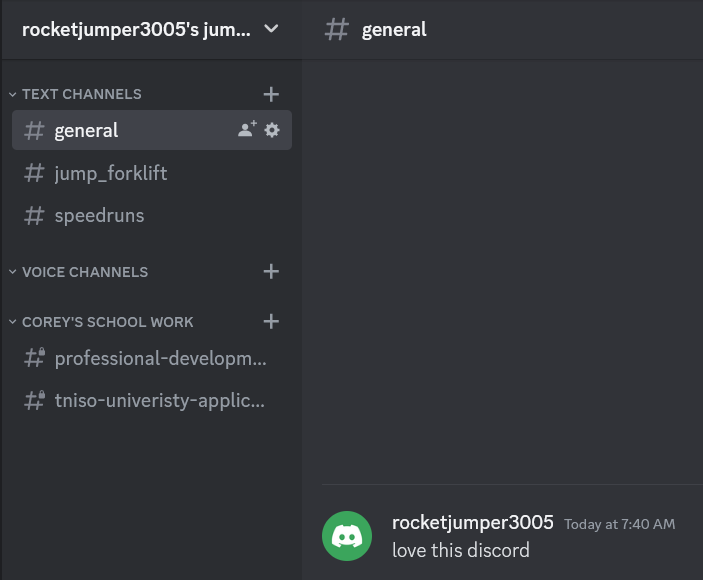 Screenshot of Discord server using hidden channel viewer provided in PasteBin