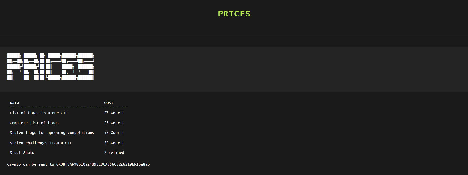 Screenshot of /prices.html from WannaFlag website